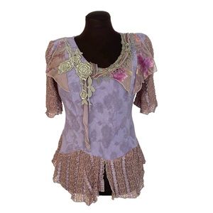 Spencer Alexis Vintage Floral Lace Lagenlook Size 6